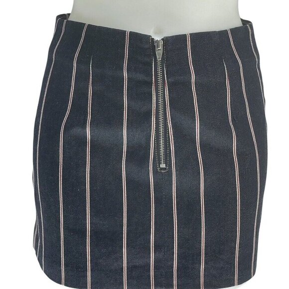 T Alexander Wang Womens Striped Cotton Mini Skirt Size 6 - Picture 1 of 8